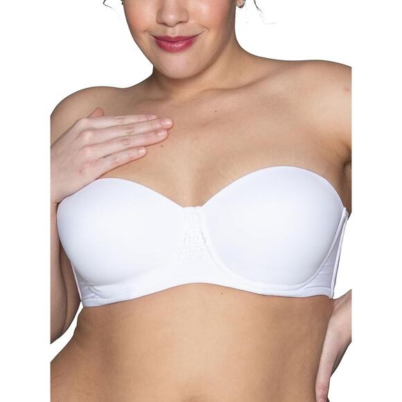 Vanity Fair Sz 38DDD White Beauty Back Strapless Full Figure Underwire Bra J3-21 - Picture 1 of 6